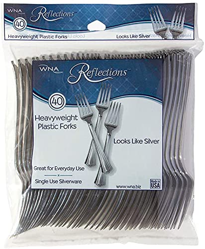 WNA Reflections Bagged Plastic Cutlery Fork, Silver - Image 2
